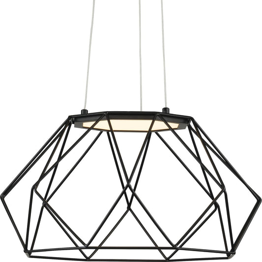 PROGRESS LIGHTING P500319-031-30 Matte Black Geodesic LED Collection Matte Black Modern Style Medium Hanging Pendant Light