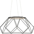 PROGRESS LIGHTING P500320-031-30 Matte Black Geodesic LED Collection Matte Black Modern Style Large Hanging Pendant Light