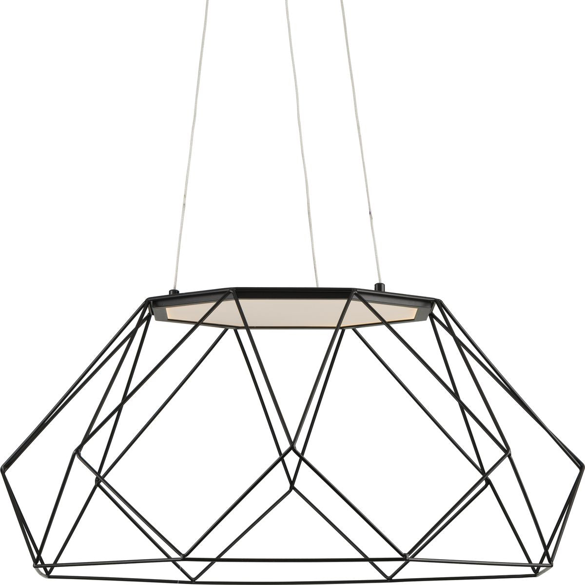 PROGRESS LIGHTING P500320-031-30 Matte Black Geodesic LED Collection Matte Black Modern Style Large Hanging Pendant Light