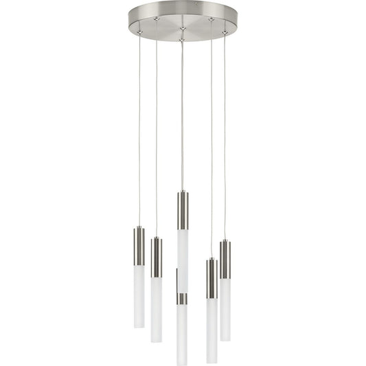 PROGRESS LIGHTING P500322-009-30 Brushed Nickel Kylo LED Collection Six-Light Brushed Nickel Modern Style Hanging Pendant Light