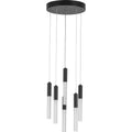 PROGRESS LIGHTING P500322-031-30 Matte Black Kylo LED Collection Six-Light Matte Black Modern Style Hanging Pendant Light