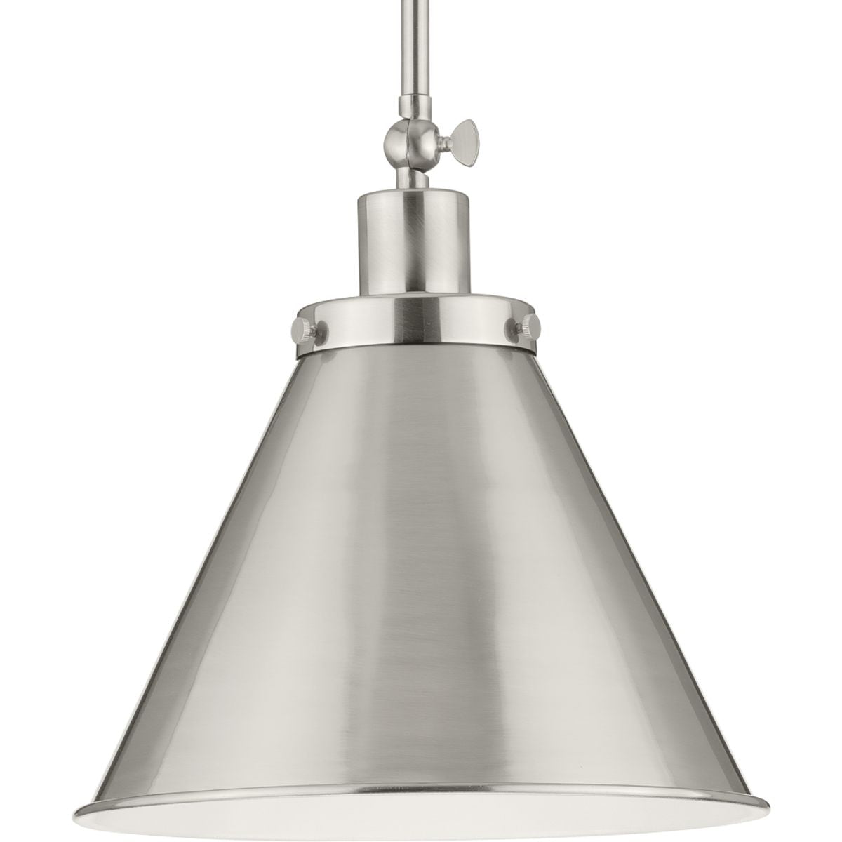 PROGRESS LIGHTING P500325-009 Brushed Nickel Hinton Collection One-Light Brushed Nickel Hanging Vintage Style Hanging Pendant Light