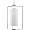 PROGRESS LIGHTING P500333-009 Brushed Nickel Merry Collection One-Light Brushed Nickel and Etched Glass Transitional Style Foyer Pendant Light