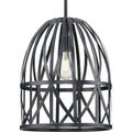 PROGRESS LIGHTING P500343-187 Cerused Black Oak Chastain Collection One-Light Textured Black Cerused Black Oak Basket Farmhouse Pendant Light