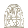 PROGRESS LIGHTING P500344-185 Bleached Oak Chastain Collection Three-Light Bleached Oak Basket Farmhouse Pendant Light
