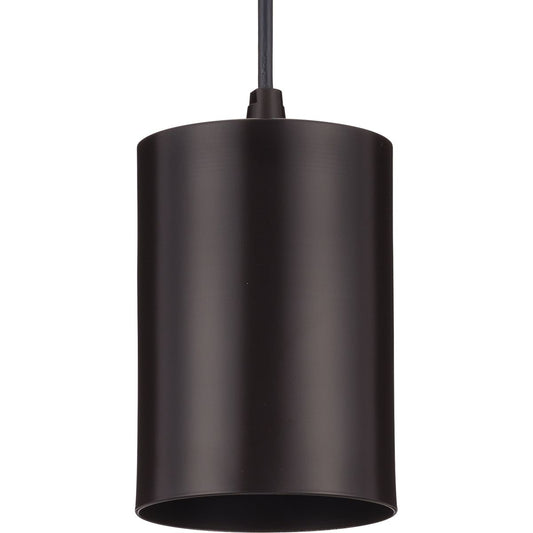 PROGRESS LIGHTING P500355-020 Antique Bronze 5" Antique Bronze Outdoor Aluminum Cylinder Cord-Mount Hanging Light