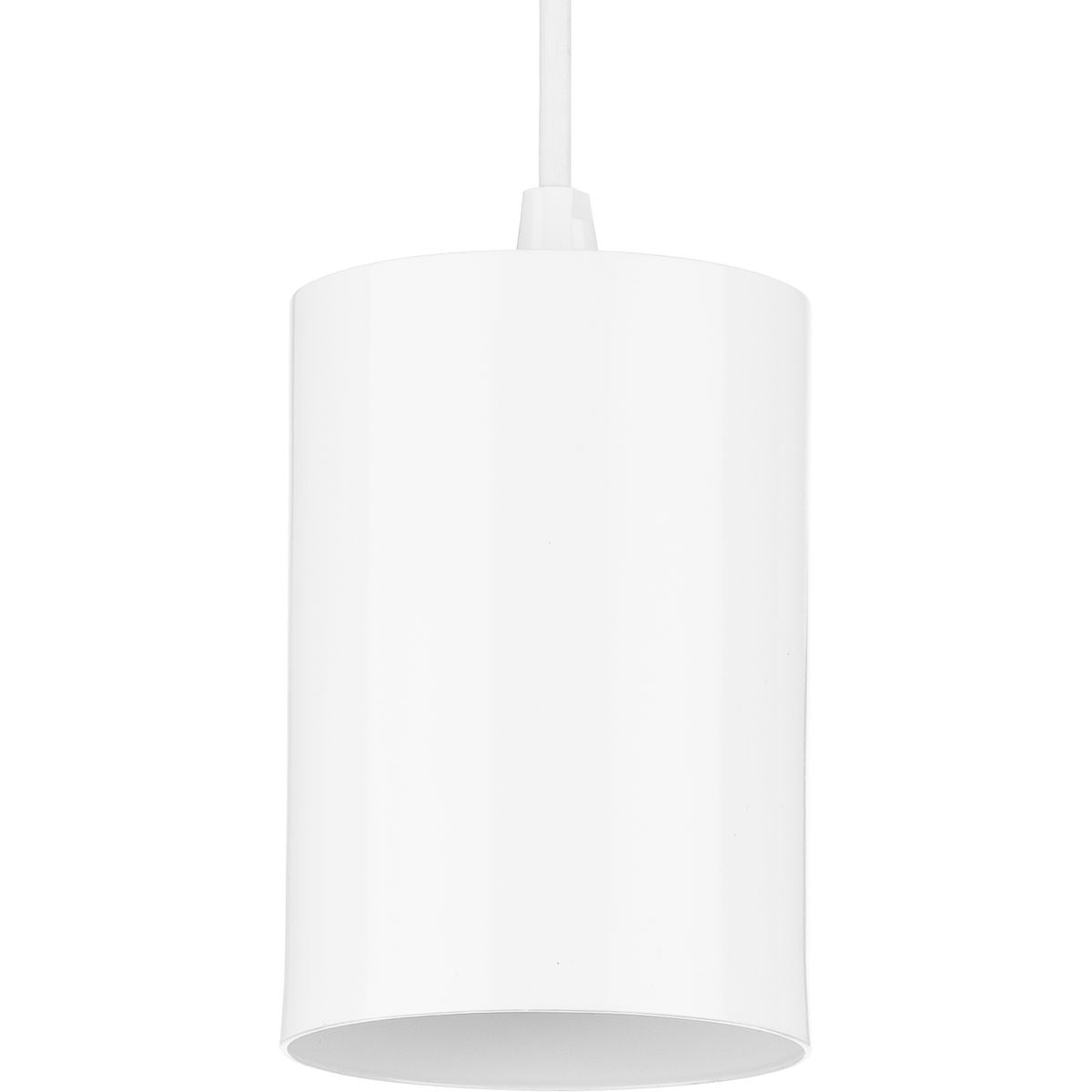 PROGRESS LIGHTING P500355-030 White 5" White Outdoor Aluminum Cylinder Cord-Mount Hanging Light