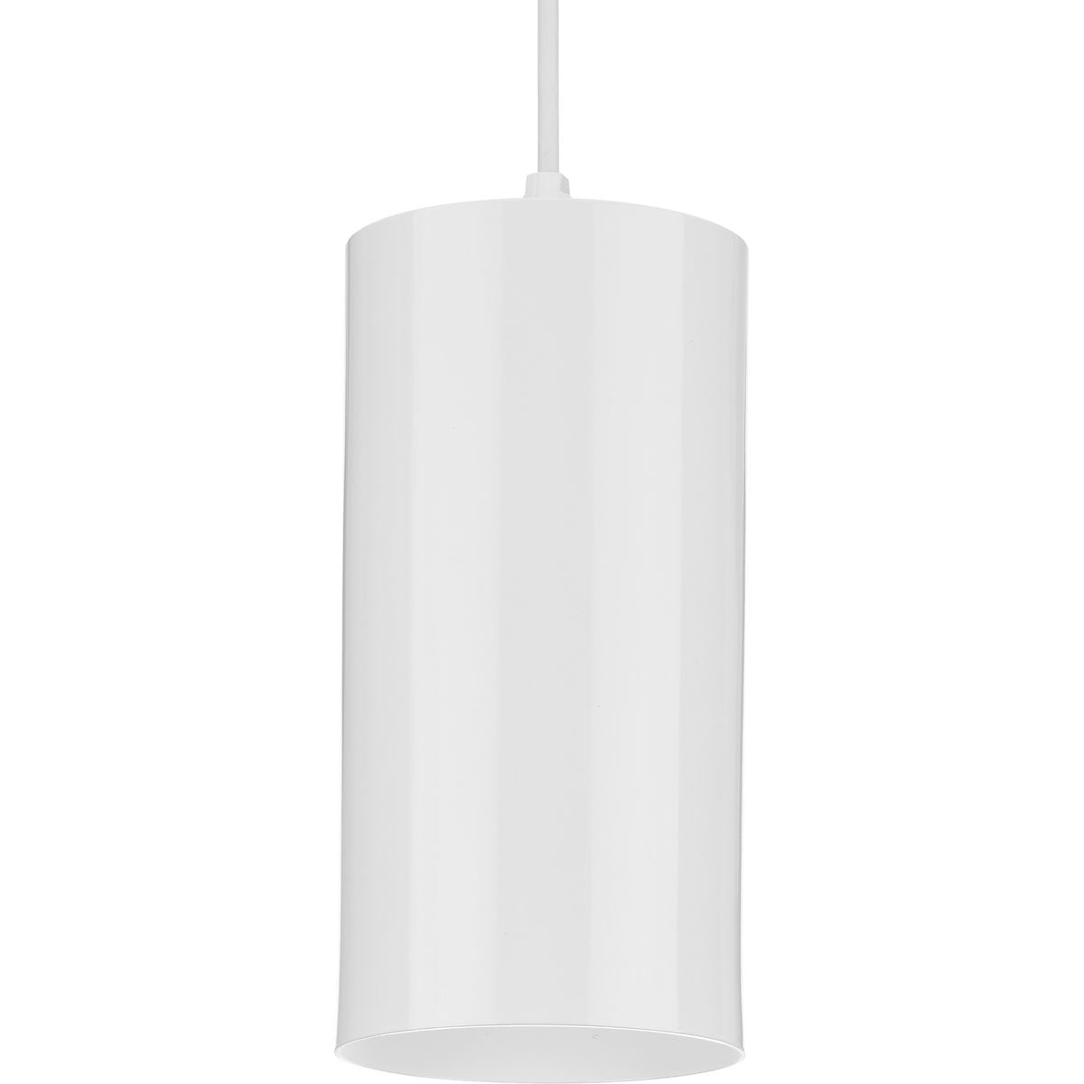 PROGRESS LIGHTING P500356-030 White 6" White Outdoor Aluminum Cylinder Cord-Mount Hanging Light