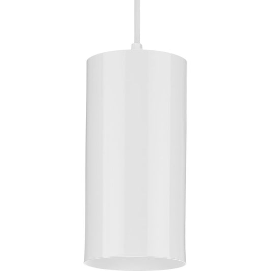 PROGRESS LIGHTING P500356-030 White 6" White Outdoor Aluminum Cylinder Cord-Mount Hanging Light