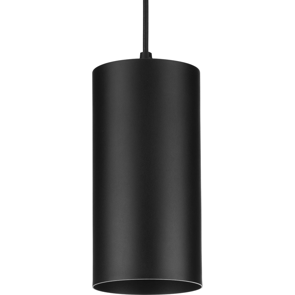 PROGRESS LIGHTING P500356-031 Black 6" Black Outdoor Aluminum Cylinder Cord-Mount Hanging Light