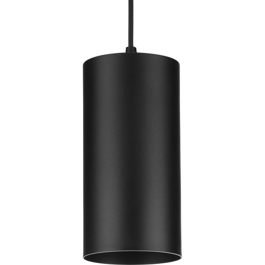 PROGRESS LIGHTING P500356-031 Black 6" Black Outdoor Aluminum Cylinder Cord-Mount Hanging Light