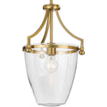 PROGRESS LIGHTING P500360-109 Brushed Bronze Parkhurst Collection One-Light New Traditional Brushed Bronze Clear Glass Mini-Pendant Light