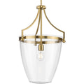 PROGRESS LIGHTING P500361-109 Brushed Bronze Parkhurst Collection One-Light New Traditional Brushed Bronze Clear Glass Pendant Light