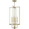 PROGRESS LIGHTING P500363-163 Vintage Brass Elara Collection Four-Light New Traditional Vintage Brass Chandelier Foyer Light