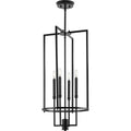 PROGRESS LIGHTING P500363-31M Matte Black Elara Collection Four-Light New Traditional Matte Black Chandelier Foyer Light