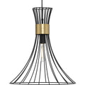 PROGRESS LIGHTING P500365-31M Matte Black Lorin Collection One-Light Mid-Century Modern Matte Black Metal Pendant Light
