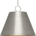 PROGRESS LIGHTING P500368-009 Brushed Nickel Parkhurst Collection Three-Light New Traditional Brushed Nickel Metal Pendant Light