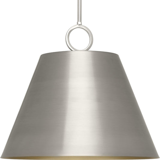 PROGRESS LIGHTING P500368-009 Brushed Nickel Parkhurst Collection Three-Light New Traditional Brushed Nickel Metal Pendant Light