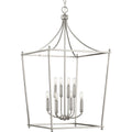 PROGRESS LIGHTING P500371-009 Brushed Nickel Parkhurst Collection Eight-Light New Traditional Brushed Nickel Chandelier Foyer Light