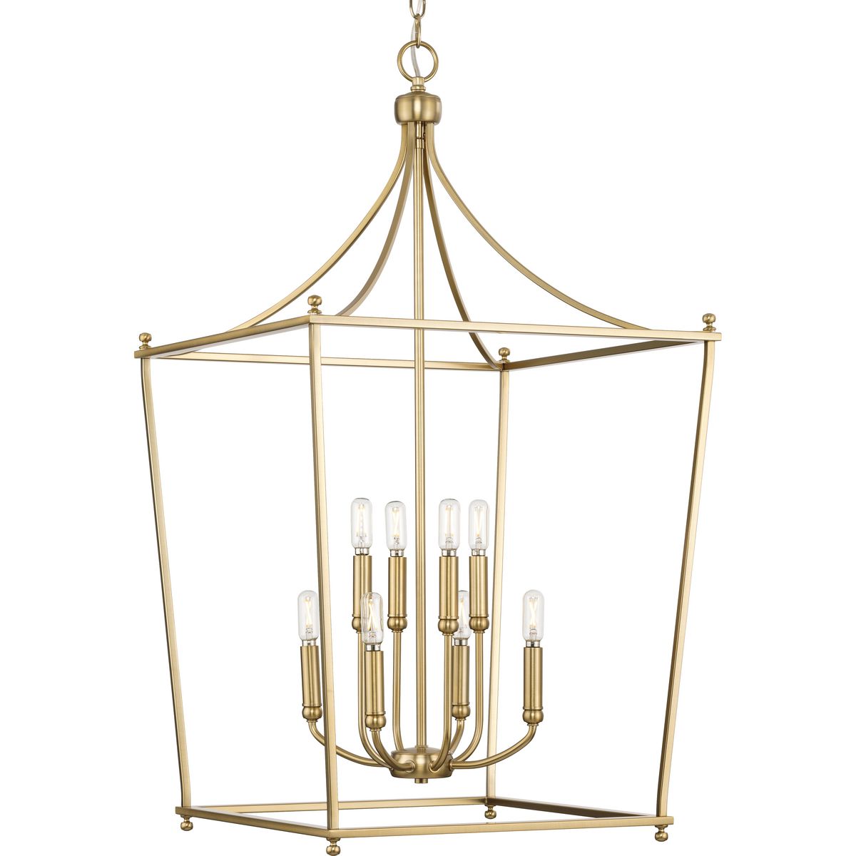 PROGRESS LIGHTING P500371-109 Brushed Bronze Parkhurst Collection Eight-Light New Traditional Brushed Bronze Chandelier Foyer Light