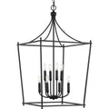 PROGRESS LIGHTING P500371-31M Matte Black Parkhurst Collection Eight-Light New Traditional Matte Black Chandelier Foyer Light