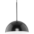 PROGRESS LIGHTING P500379-31M Matte Black Perimeter Collection One-Light Matte Black Mid-Century Modern Pendant with metal Shade