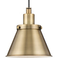 PROGRESS LIGHTING P500383-163 Vintage Brass Hinton Collection One-Light Vintage Brass Modern Farmhouse Pendant