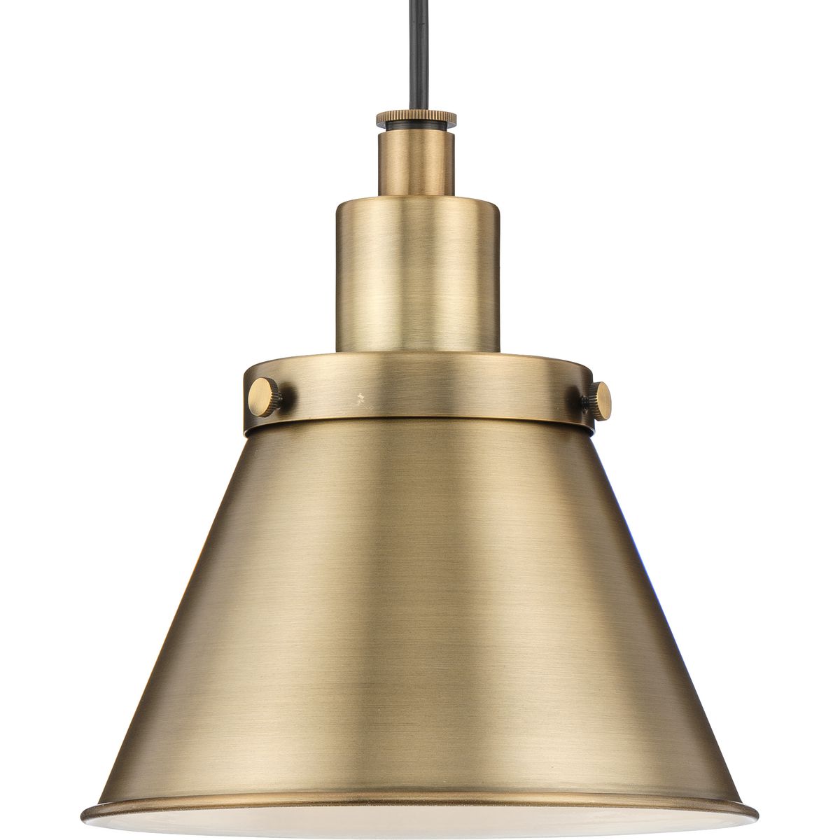 PROGRESS LIGHTING P500383-163 Vintage Brass Hinton Collection One-Light Vintage Brass Modern Farmhouse Pendant