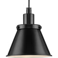 PROGRESS LIGHTING P500383-31M Matte Black Hinton Collection One-Light Matte Black Modern Farmhouse Pendant
