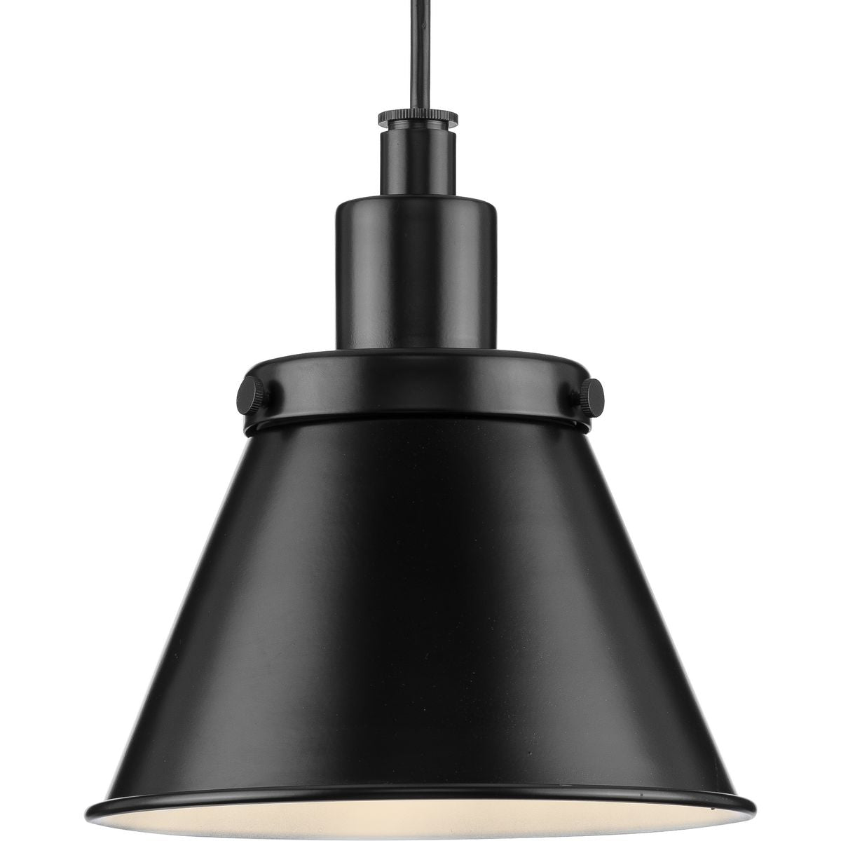 PROGRESS LIGHTING P500383-31M Matte Black Hinton Collection One-Light Matte Black Modern Farmhouse Pendant