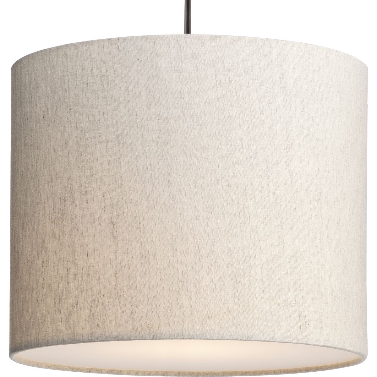 PROGRESS LIGHTING P500386-194 Brushed Nickel;Matte Black;Vintage Brass Markor Collection One-Light Ecru Linen Shade Transitional Pendant