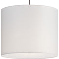 PROGRESS LIGHTING P500386-195 Brushed Nickel;Matte Black;Vintage Brass Markor Collection One-Light White Linen Shade Transitional Pendant