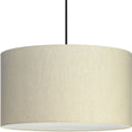 PROGRESS LIGHTING P500387-194 Brushed Nickel;Matte Black;Vintage Brass Markor Collection Three-Light Ecru Linen Shade Transitional Pendant