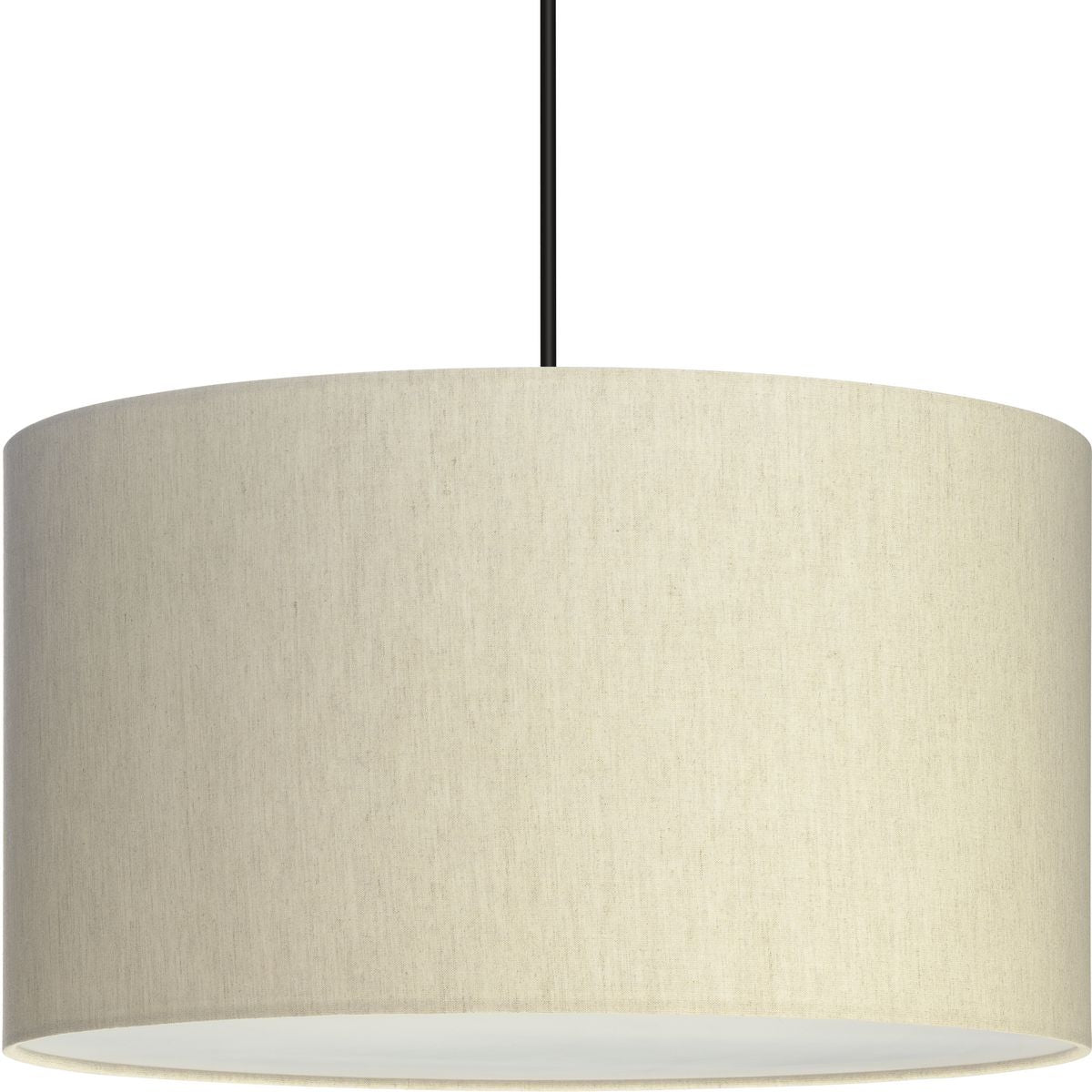 PROGRESS LIGHTING P500387-194 Brushed Nickel;Matte Black;Vintage Brass Markor Collection Three-Light Ecru Linen Shade Transitional Pendant