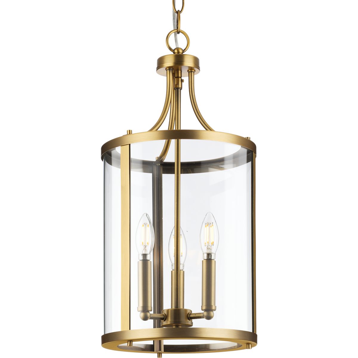 PROGRESS LIGHTING P500390-163 Vintage Brass Gilliam Collection Three-Light Vintage Brass New Traditional Hall & Foyer