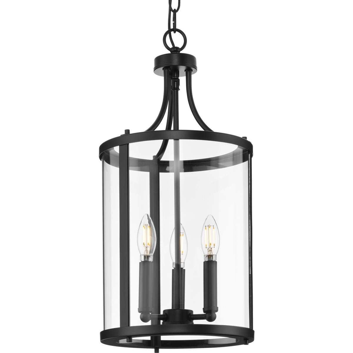 PROGRESS LIGHTING P500390-31M Matte Black Gilliam Collection Three-Light Matte Black New Traditional Hall & Foyer
