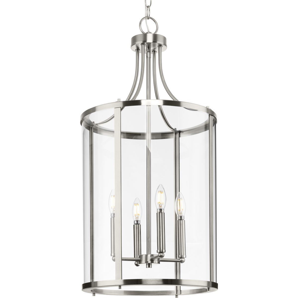 PROGRESS LIGHTING P500391-009 Brushed Nickel Gilliam Collection Four-Light Brushed Nickel New Traditional Hall & Foyer