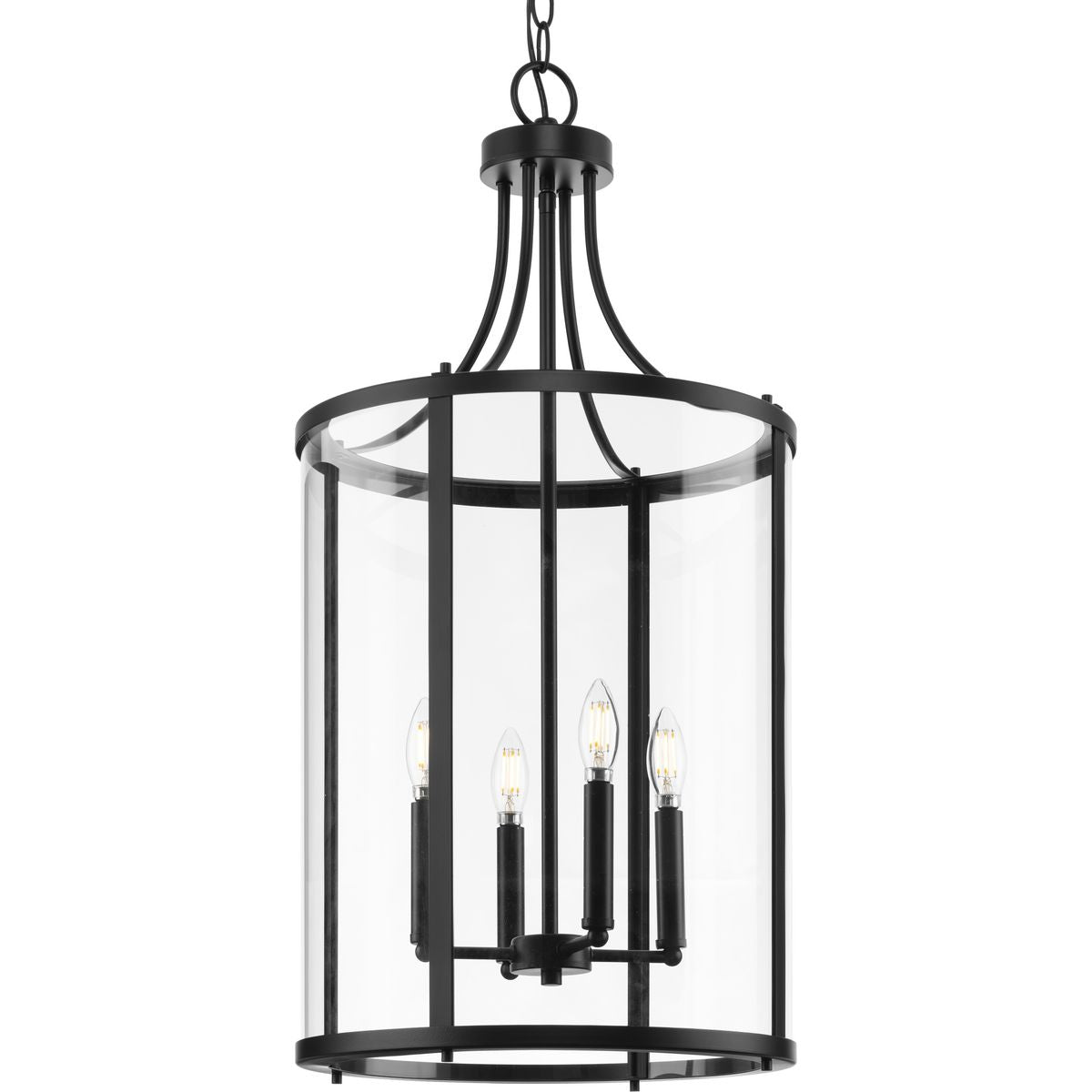 PROGRESS LIGHTING P500391-31M Matte Black Gilliam Collection Four-Light Matte Black New Traditional Hall & Foyer