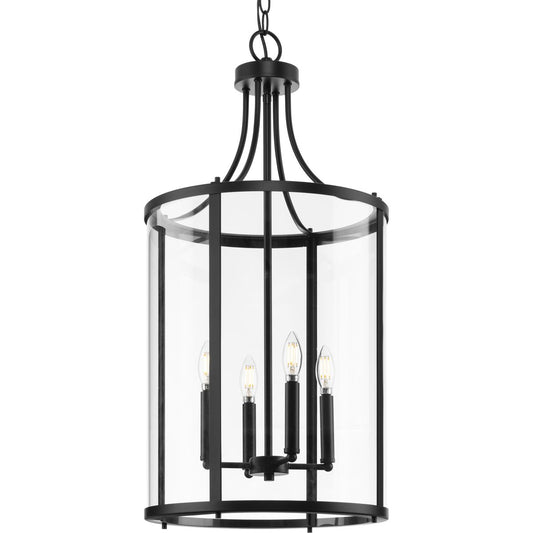 PROGRESS LIGHTING P500391-31M Matte Black Gilliam Collection Four-Light Matte Black New Traditional Hall & Foyer