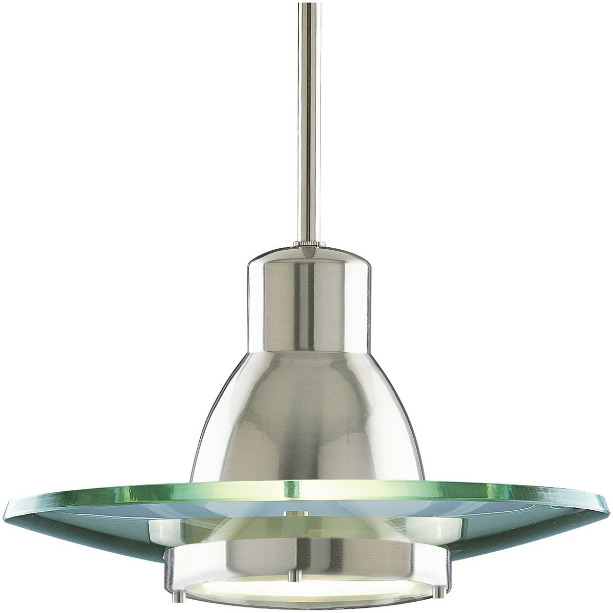PROGRESS LIGHTING P5003-09 Brushed Nickel Modern Pendant One-Light Brushed Nickel Clear Glass Mini-Pendant Light