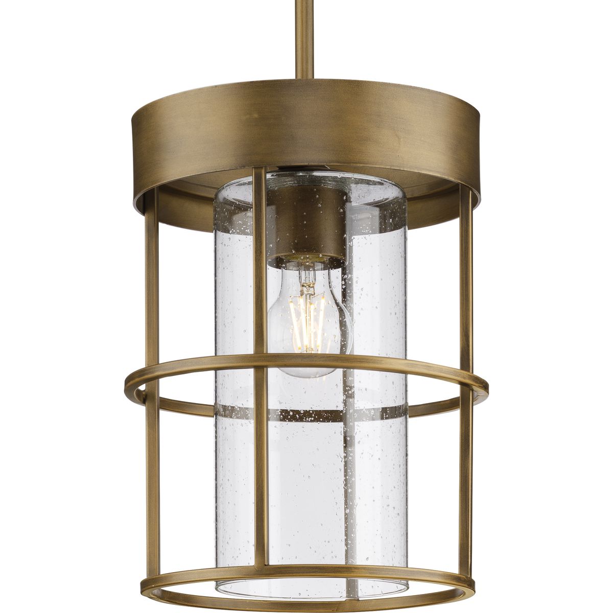 PROGRESS LIGHTING P500401-196 Aged Bronze Burgess Collection One-Light Aged Bronze Modern Farmhouse Pendant