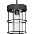 PROGRESS LIGHTING P500401-31M Matte Black Burgess Collection One-Light Matte Black Modern Farmhouse Pendant
