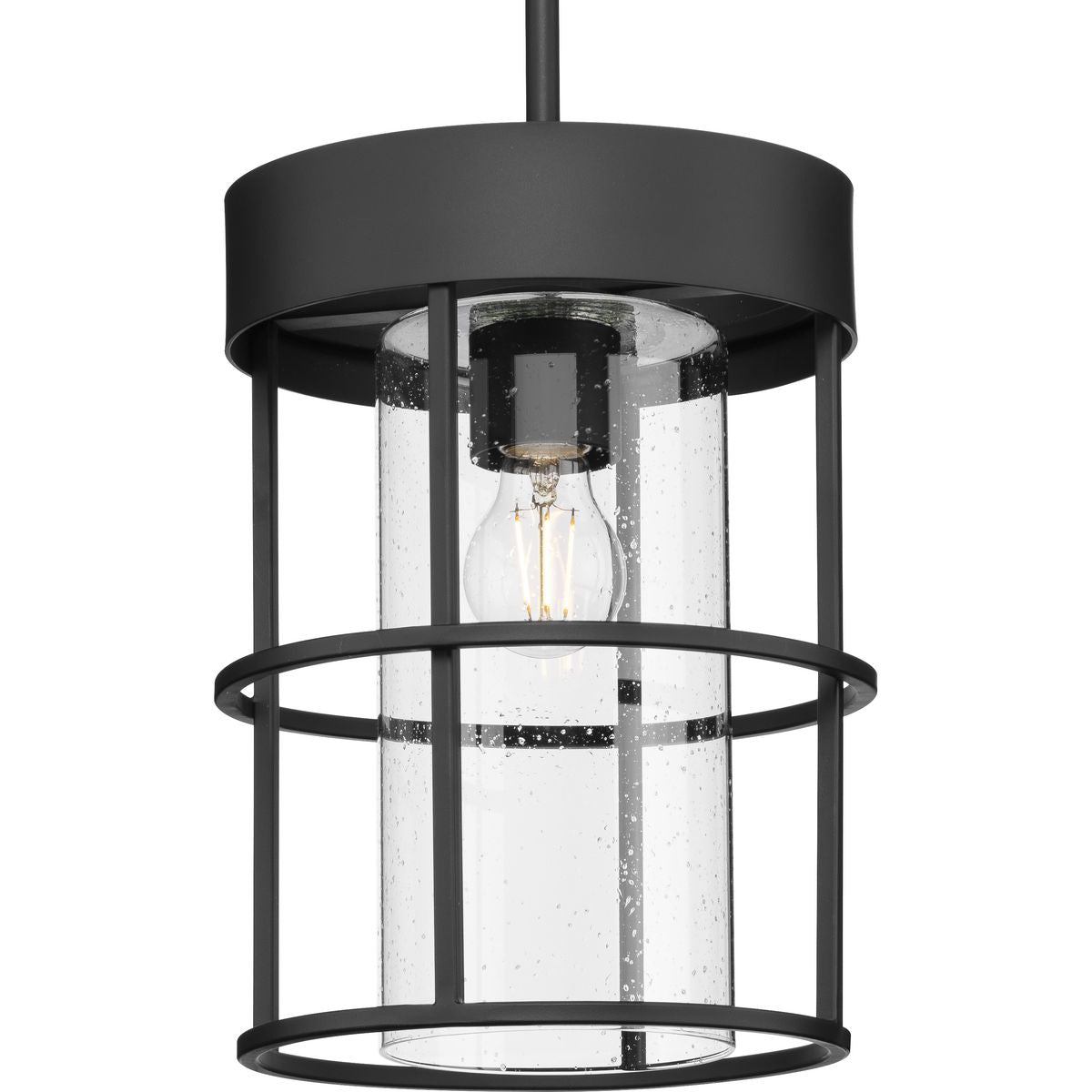 PROGRESS LIGHTING P500401-31M Matte Black Burgess Collection One-Light Matte Black Modern Farmhouse Pendant