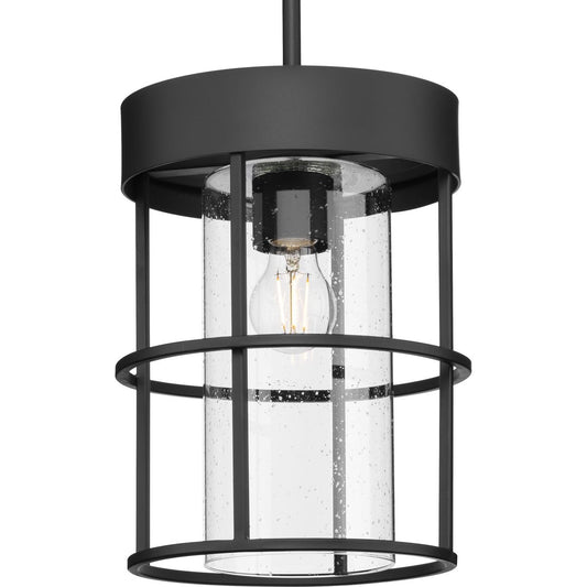 PROGRESS LIGHTING P500401-31M Matte Black Burgess Collection One-Light Matte Black Modern Farmhouse Pendant