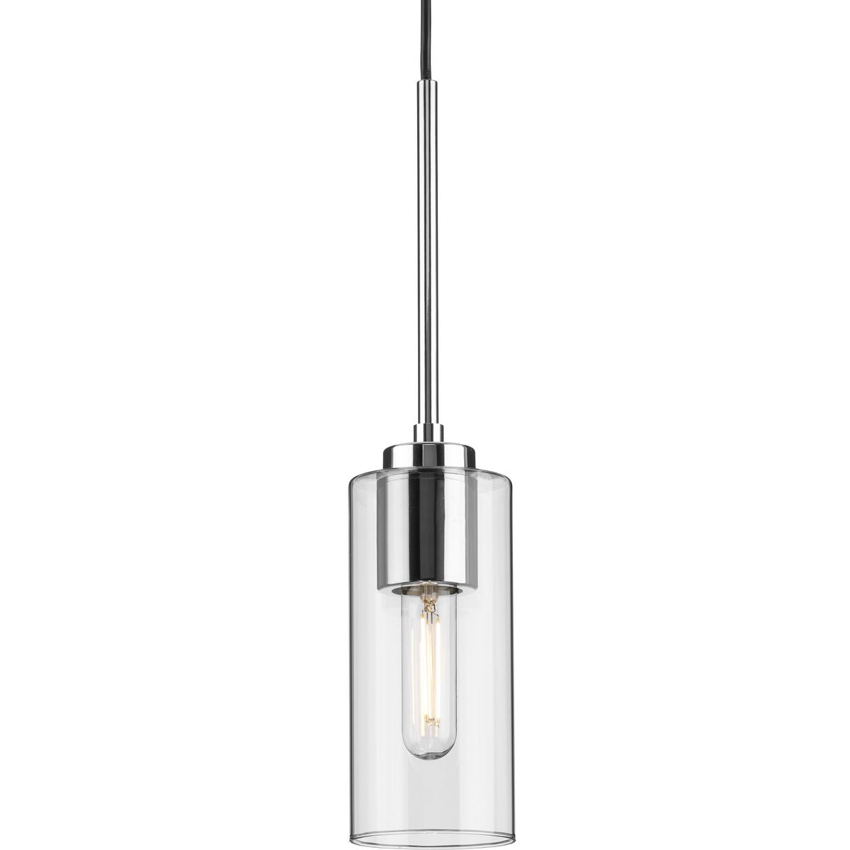PROGRESS LIGHTING P500403-015 Polished Chrome Cofield Collection One-Light Polished Chrome Transitional Pendant