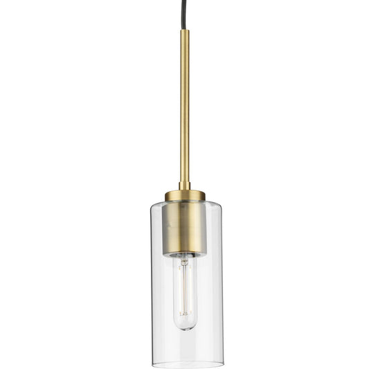 PROGRESS LIGHTING P500403-163 Vintage Brass Cofield Collection One-Light Vintage Brass Transitional Pendant
