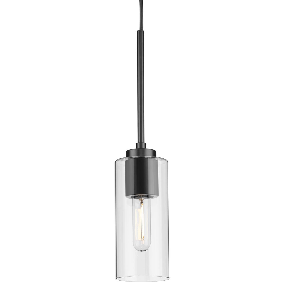 PROGRESS LIGHTING P500403-31M Matte Black Cofield Collection One-Light Matte Black Transitional Pendant