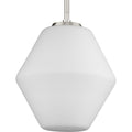 PROGRESS LIGHTING P500409-009 Brushed Nickel Copeland Collection One-Light Brushed Nickel Mid-Century Modern Pendant
