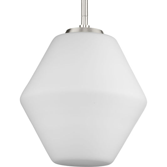 PROGRESS LIGHTING P500409-009 Brushed Nickel Copeland Collection One-Light Brushed Nickel Mid-Century Modern Pendant