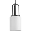 PROGRESS LIGHTING P500410-31M Matte Black Goodwin Collection One-Light Matte Black Modern Farmhouse Pendant